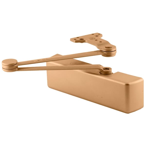 Grade 1 Surface Door Closer, Cush Arm, Push Side Mounting, 110 Degree Swing, Adjustable Size 1-6, Me